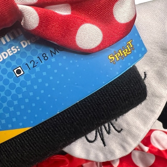 Spirit Halloween Disney Minnie Mouse Polka Dot Dress Costume Set size 12-18M NWT - Picture 7 of 9